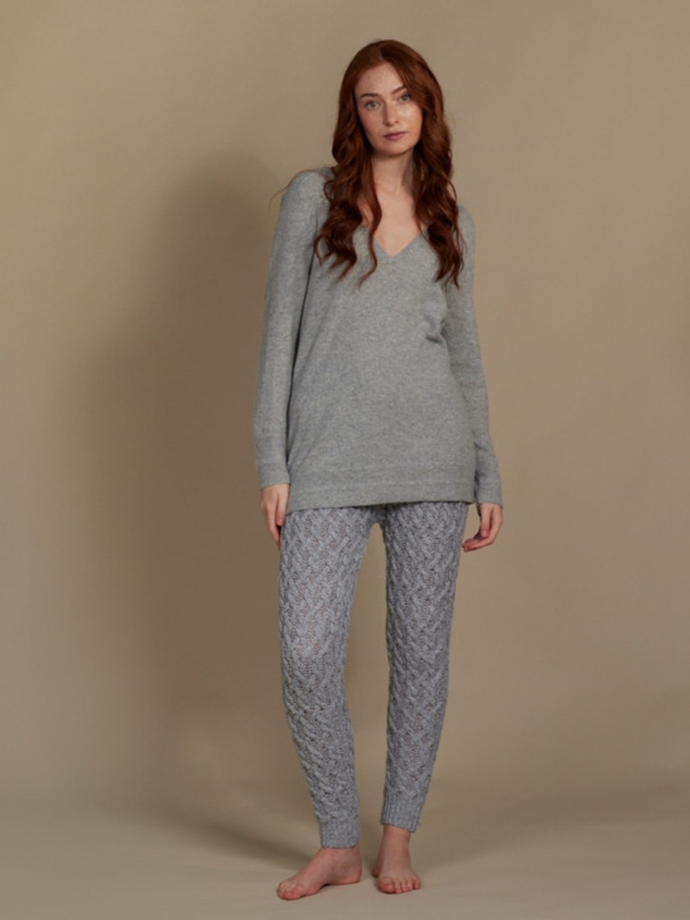 Aran Sweater Market Cable Knit Sweater Soft Grey Merino Wool Small NEW NWT